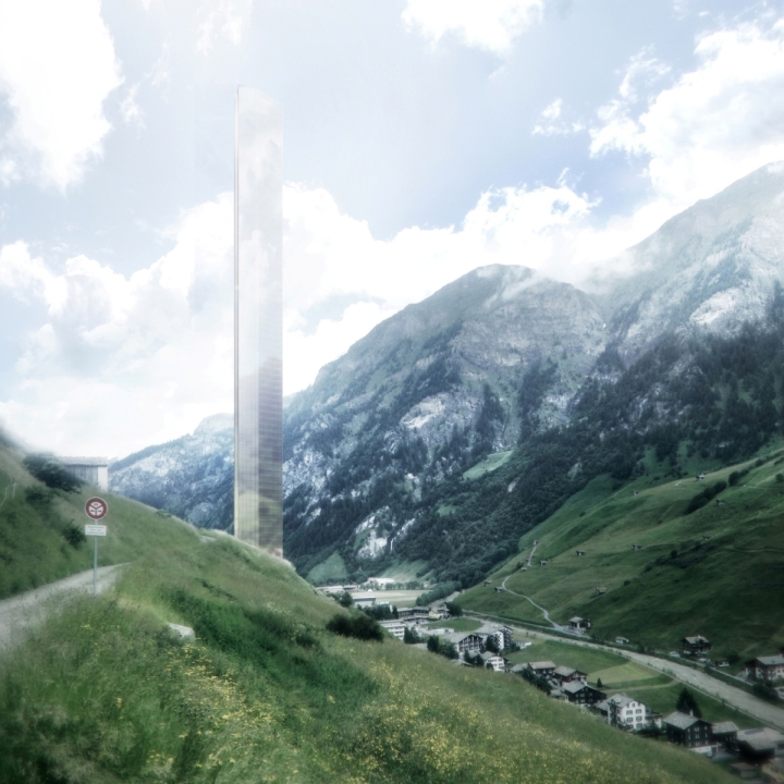 El diseño minimalista del hotel más alto del mundo, proyectado en los Alpes suizos, prevé que la estructura del edificio se difuminaría con el paisaje de la montaña, según sostienen los promotores del proyecto.